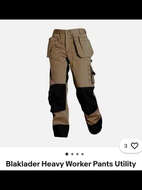 Men’s Cargo Work Pants - Brown with Black Reinforcement